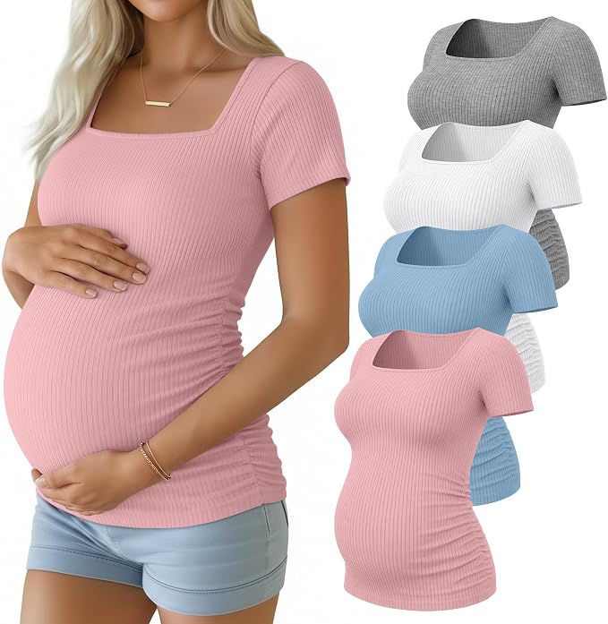 Heather Gray, White, Light Blue, Pink