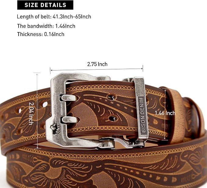 W-silver Buckle+brown Printed Belt