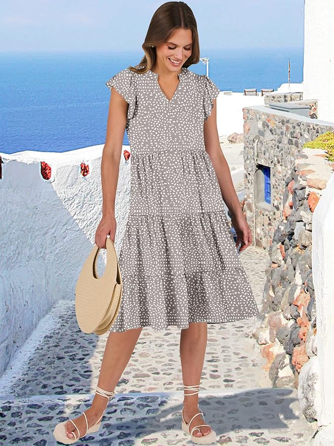 Grey Khaki Polka Dot