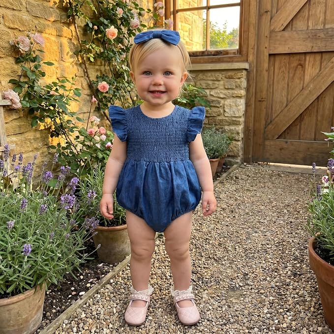 Smocked Denim