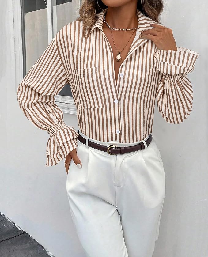 Brown and White Striped