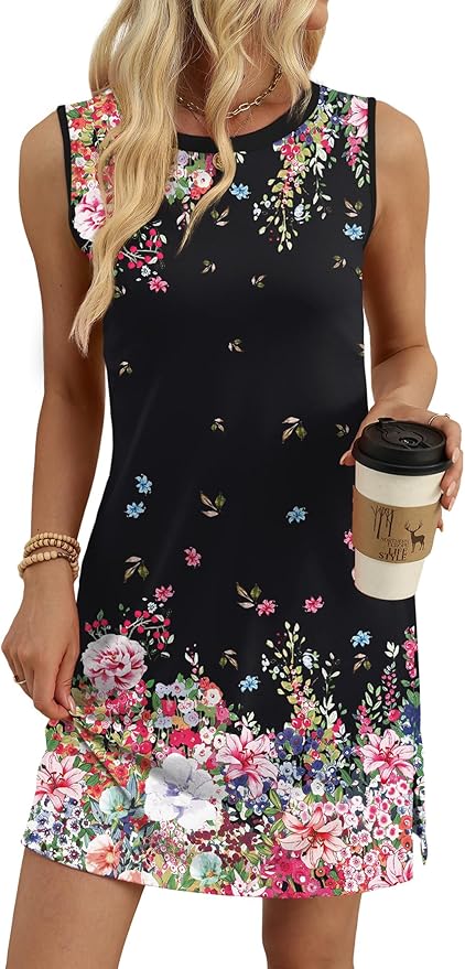 Black Colorful Floral