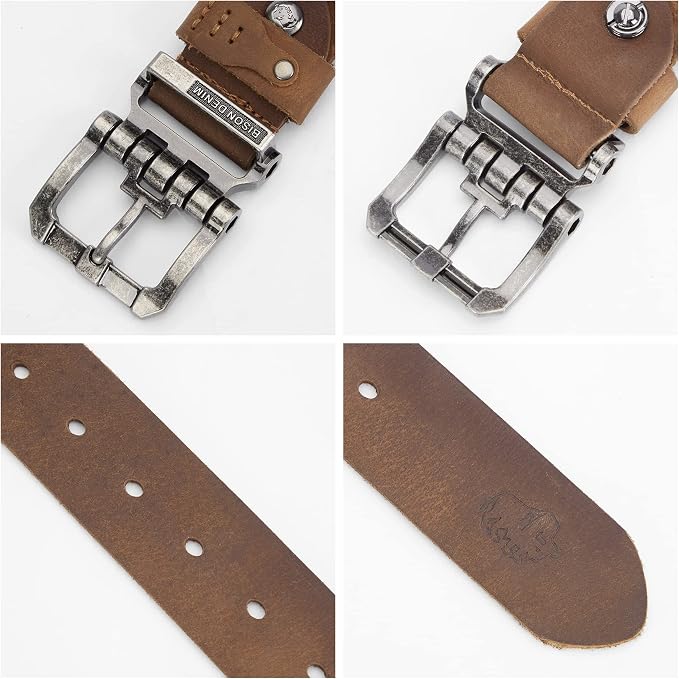 Silver Buckle+brown Belt