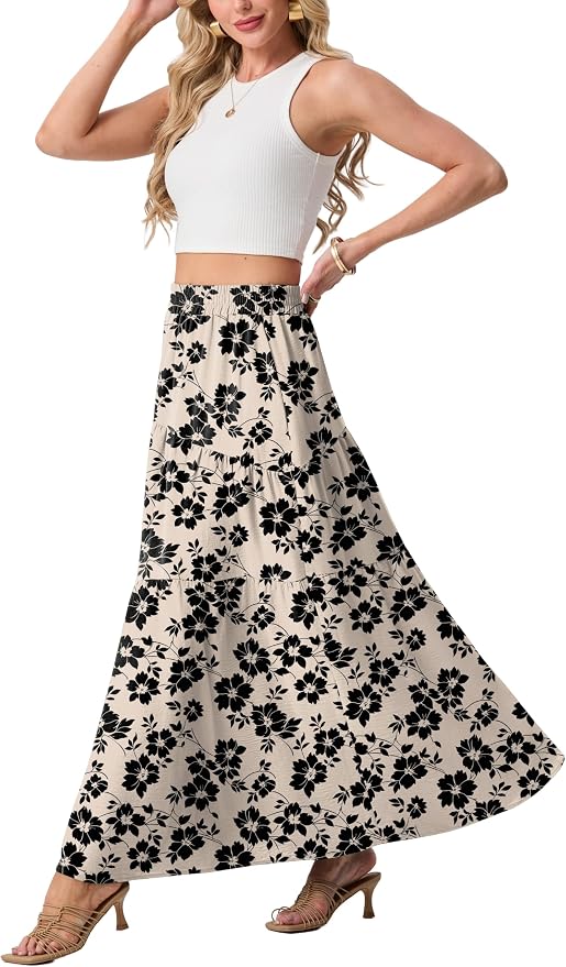 Khaki Black Flower