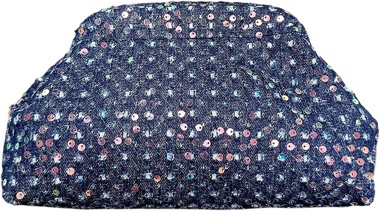 Blue Sequin Denim