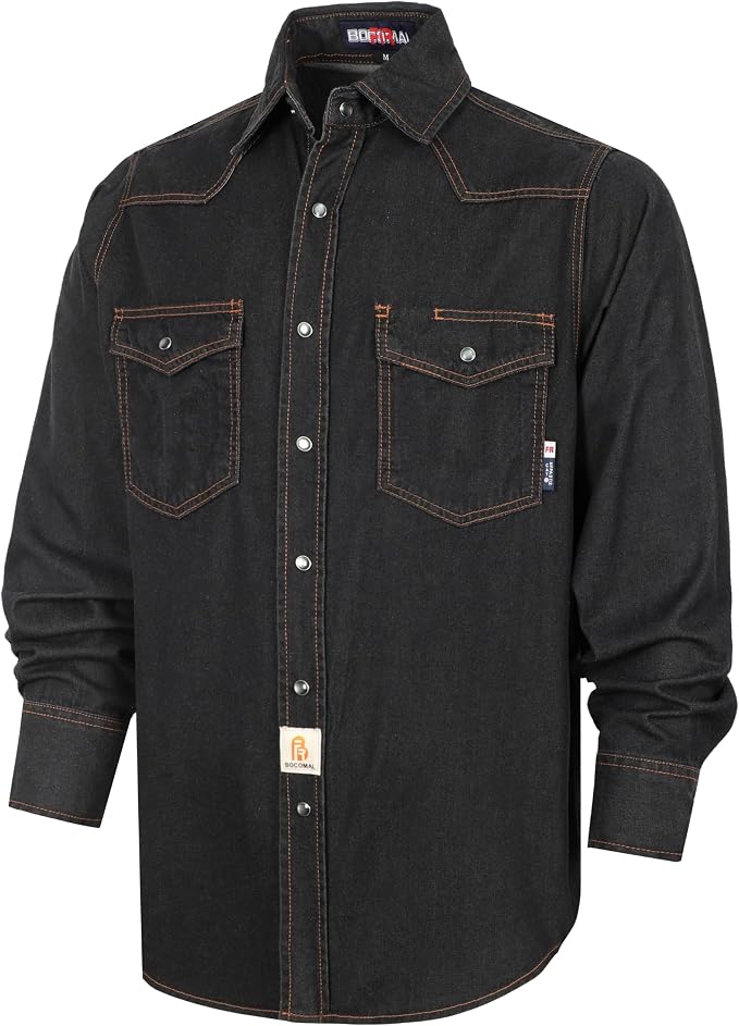 Pearl Snap Denim Black