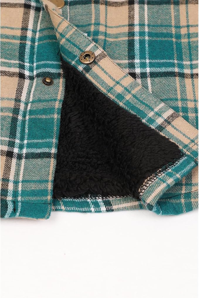 Sherpa Lined Khaki Turquoise