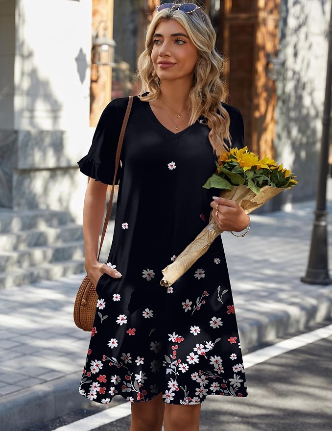 Black Floral-printed