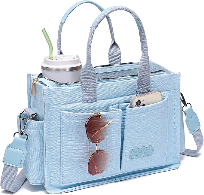New Upgrade Light Blue With Compartments and Side Cup Holders