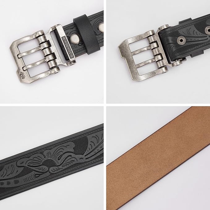 W-silver Buckle+black Printed Belt