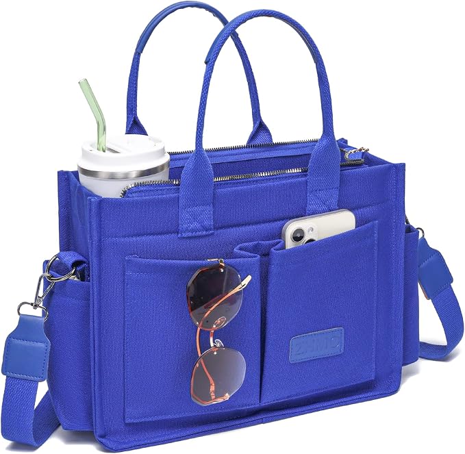 New Upgrade Navy Blue With Compartments and Side Cup Holders