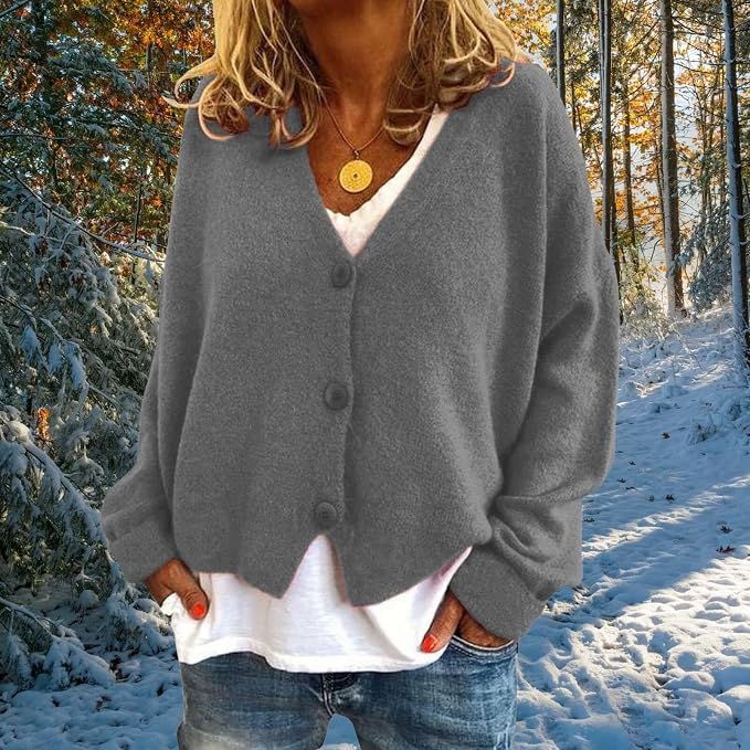 Womens Loose Cropped Sweater Cardigan 08
