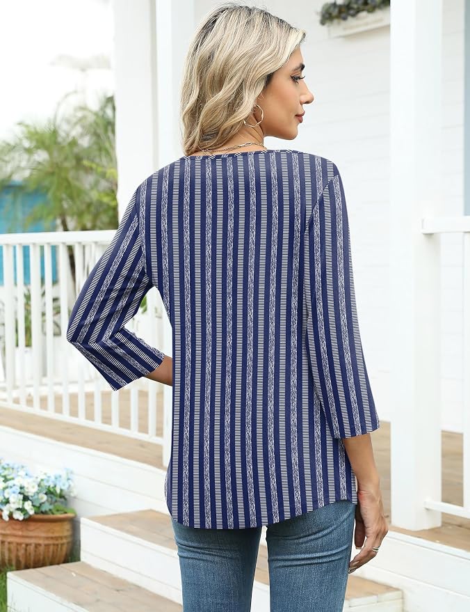 2-navy Blue-white Stripes