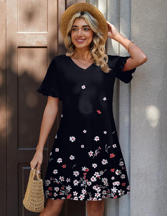 Black Floral-printed
