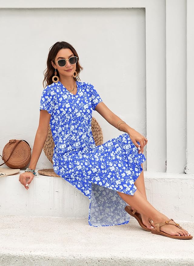 Floral Blue White