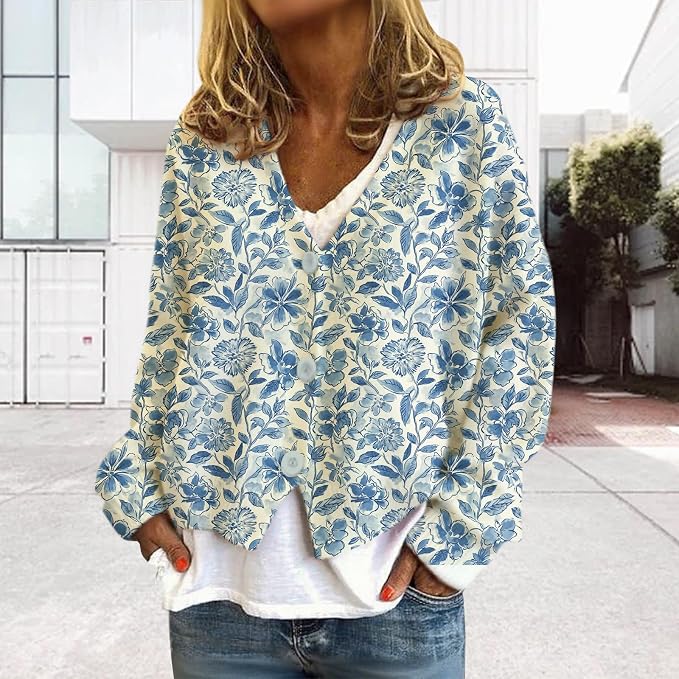 Womens Loose V-neck Cropped Cardigan 19