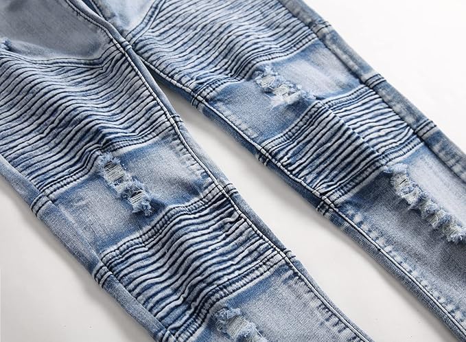 Light Blue Biker - Stretch