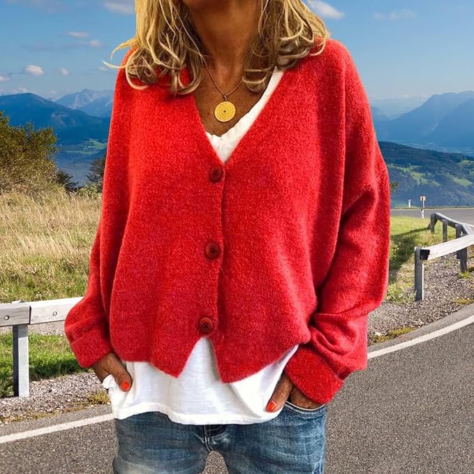 Womens Loose Cropped Sweater Cardigan 03