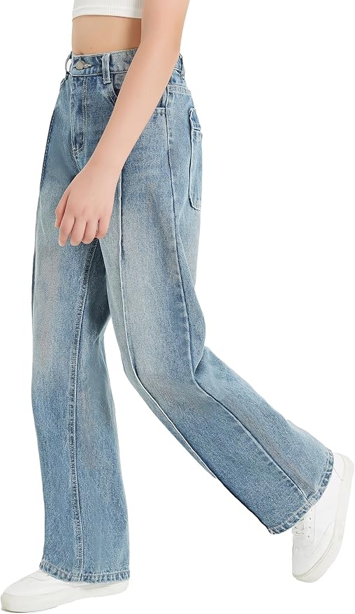 Light Wash Blue-pleated