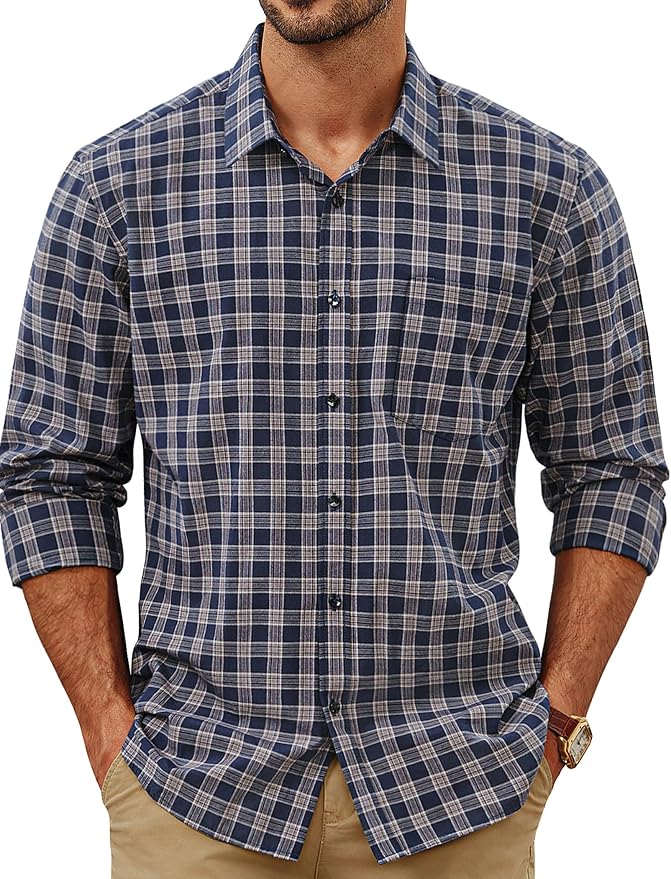 Navy Tan Gingham