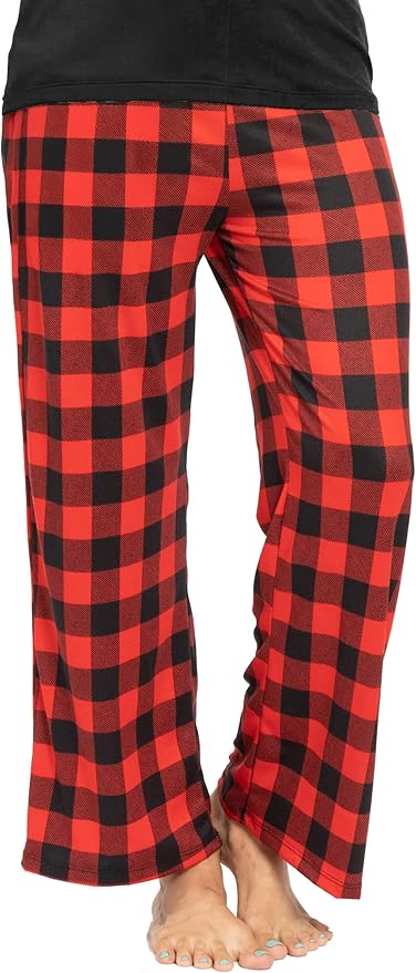 Red Plaid Straight Leg