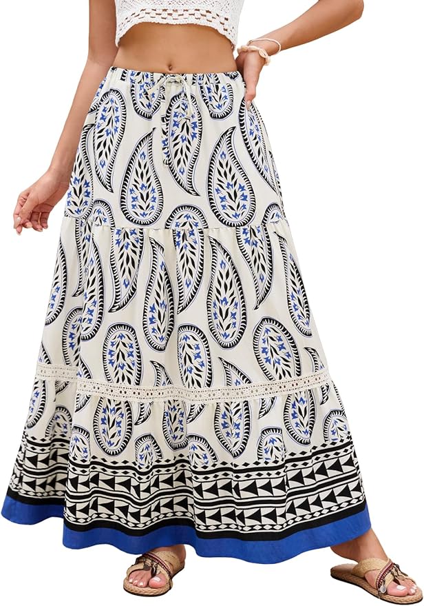 White Blue Paisley