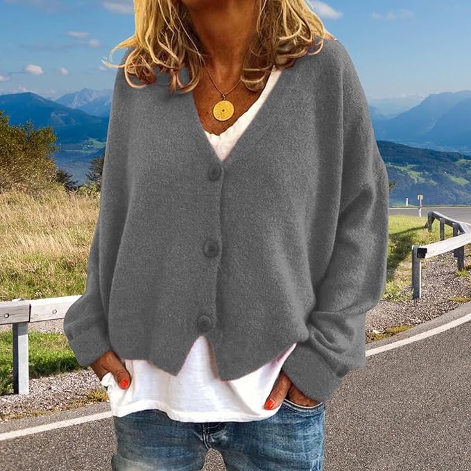 Womens Loose Cropped Sweater Cardigan 08
