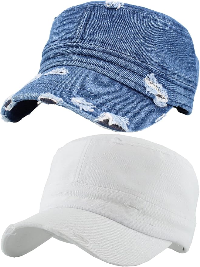 2 Pack: Distressed White, Dk Denim
