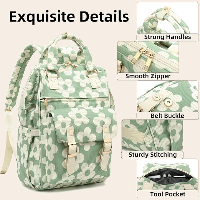 Corduroy Flowers Green
