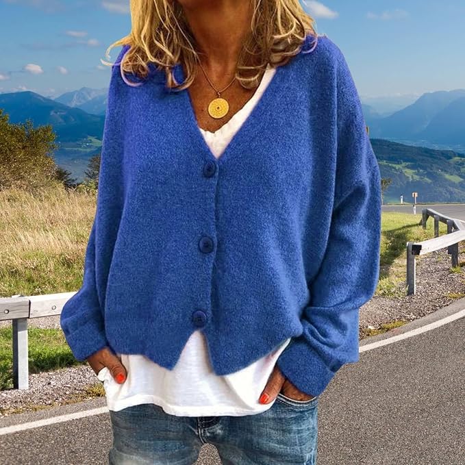 Womens Loose Cropped Sweater Cardigan 06