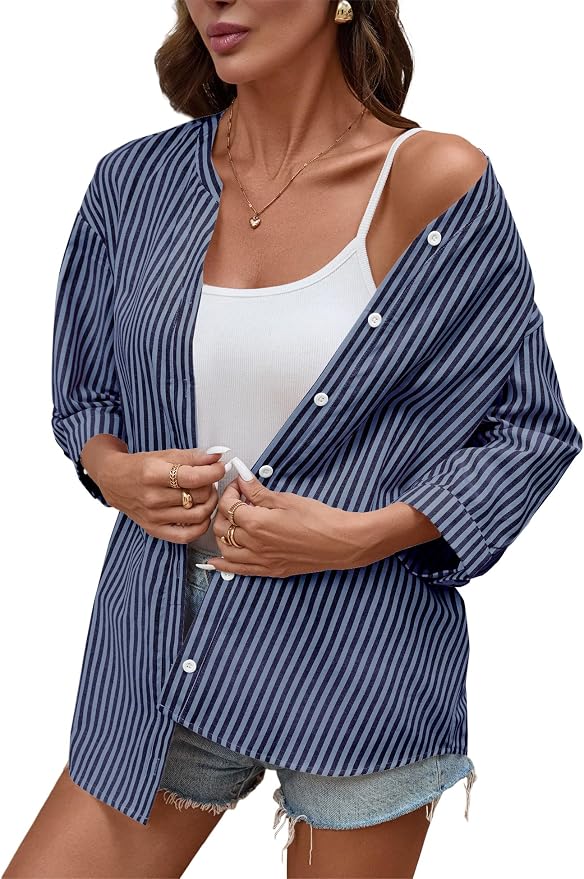 Navy Blue Striped