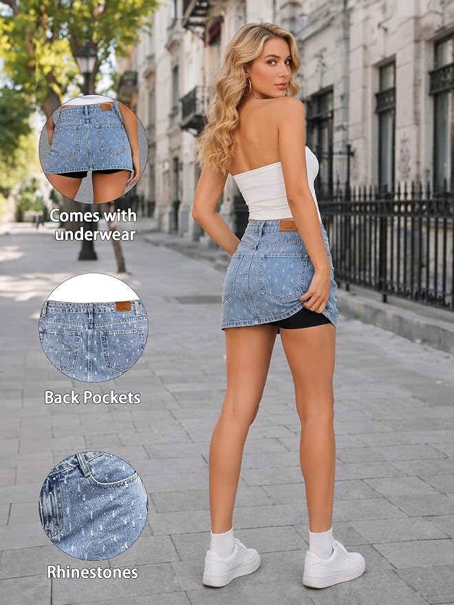 Hole Blue Skorts