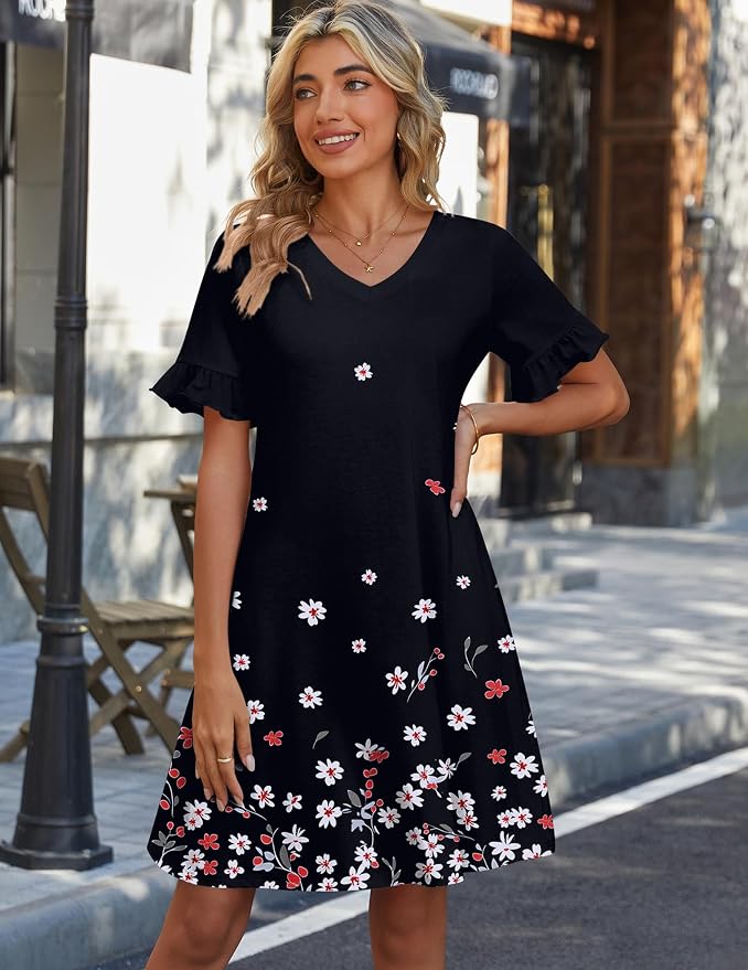 Black Floral-printed