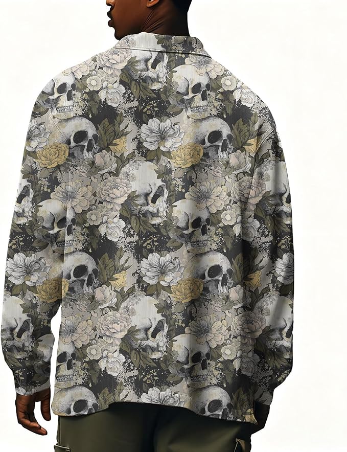 Skull Floral Grey