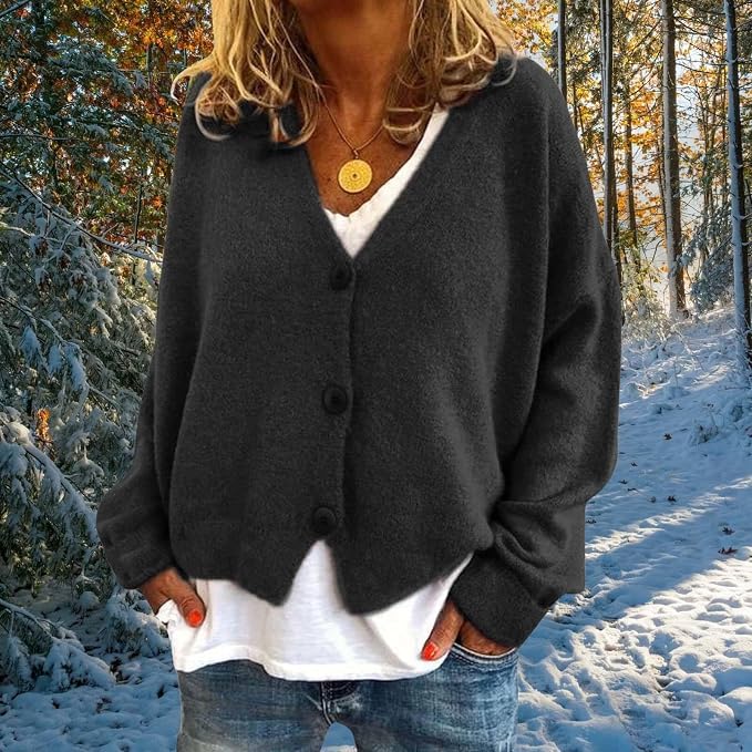 Womens Loose Cropped Sweater Cardigan 07