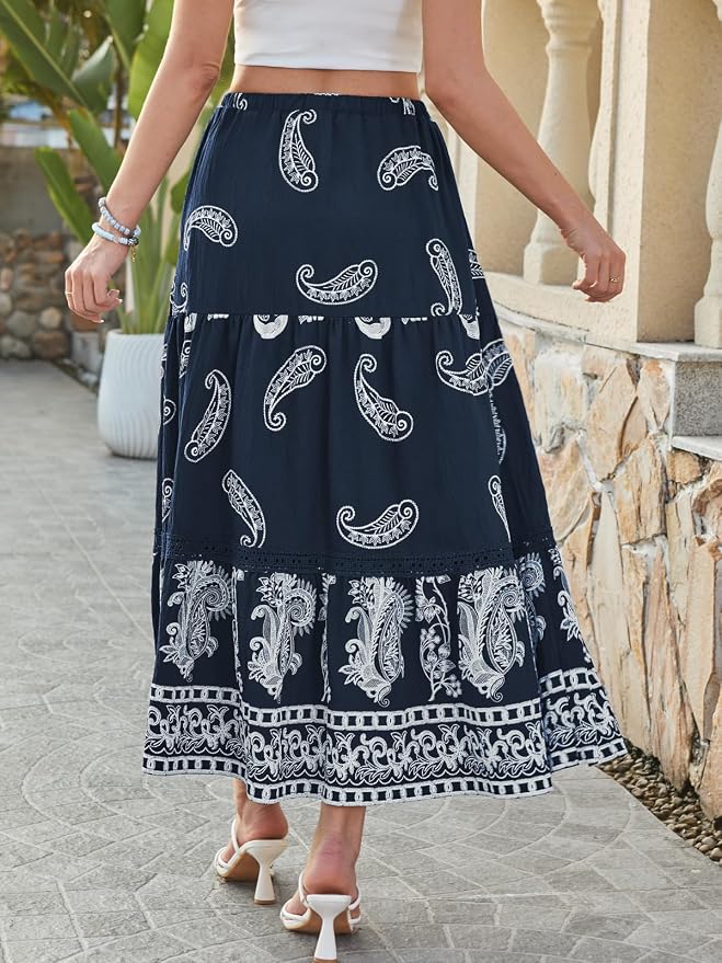 Navy Paisley