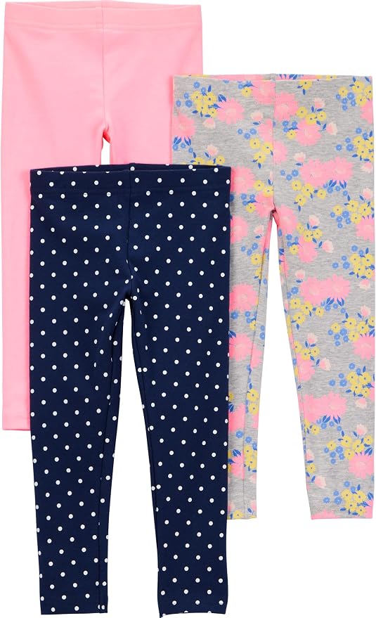 Grey Floral/Navy Dots/Pink Infant