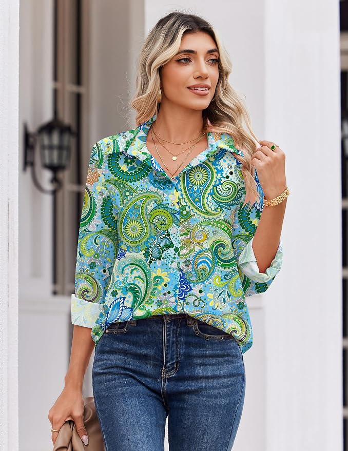Paisley Green Blue 2