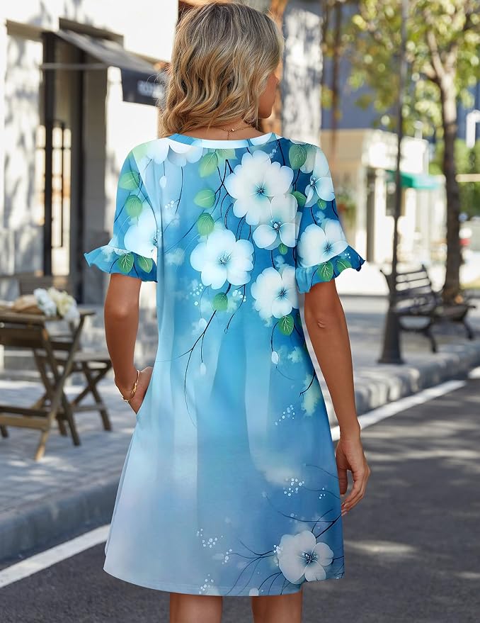 Blue White Floral