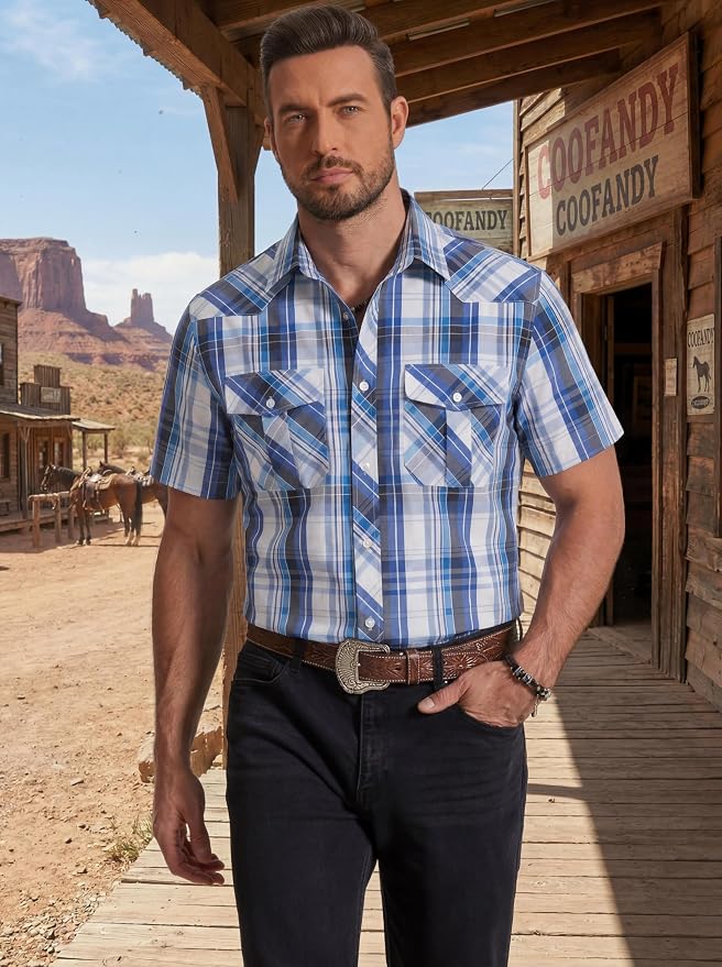 Blue,white,khaki Plaid