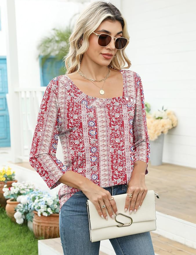 3-red Floral