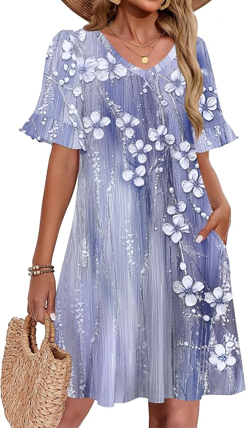 Grey Floral-printed