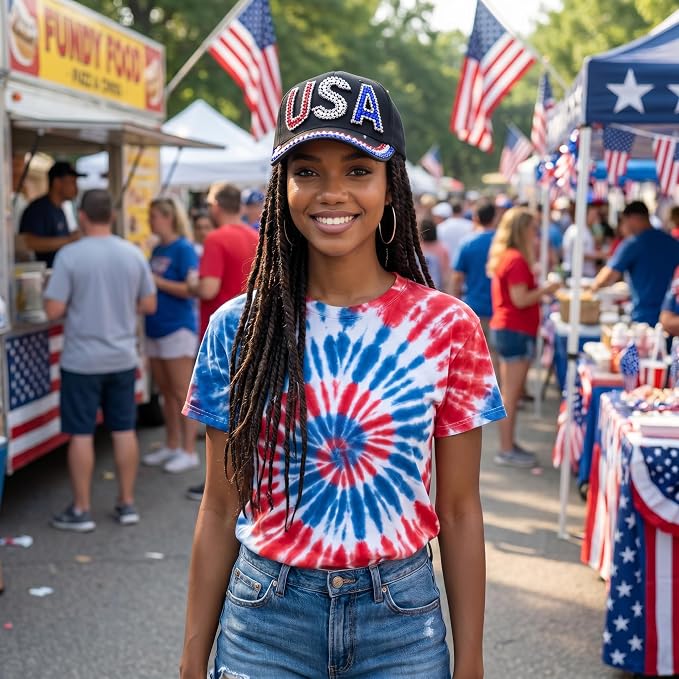 Usa Patriotic Hat (Black)