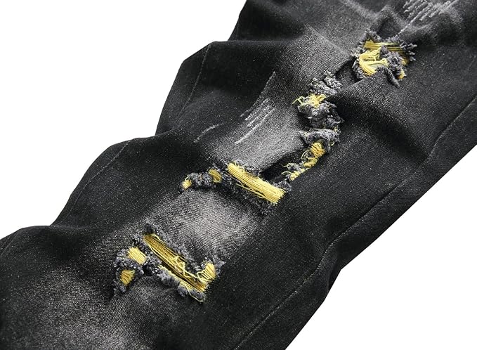 C#black Yellow Jeans