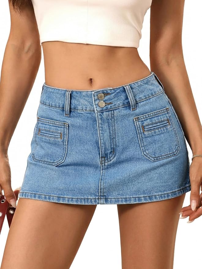 Retro Blue Double Pockets