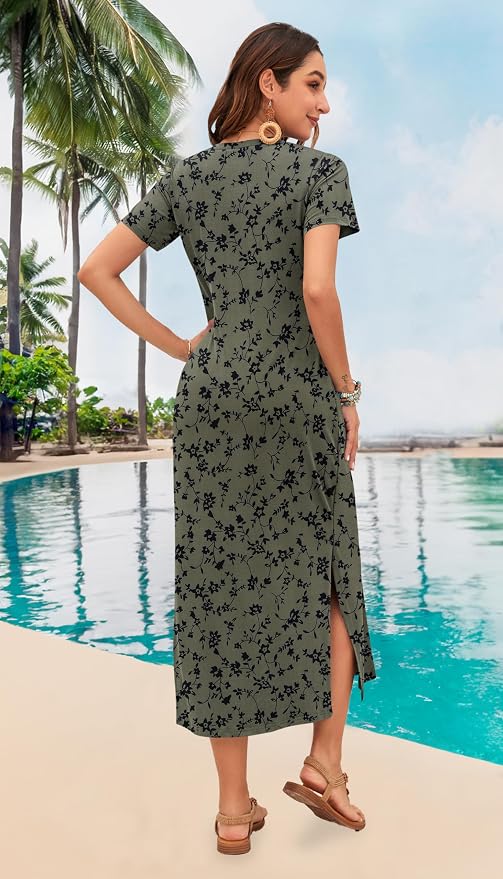 Black Floral Green