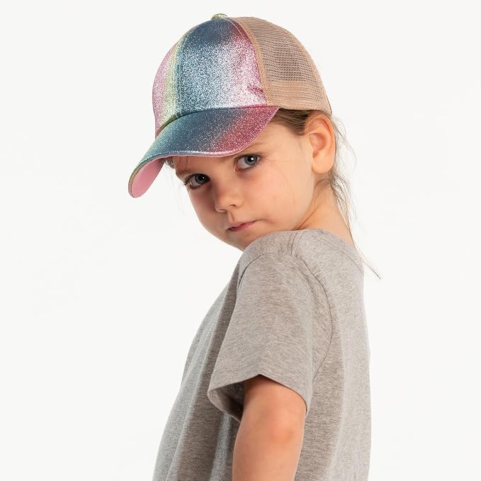 A Elastic Band-ombre Sparkle Glitter Pink-kids