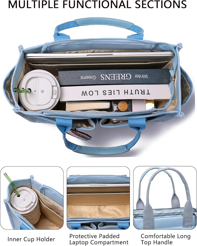 New Upgrade Light Blue With Compartments and Side Cup Holders