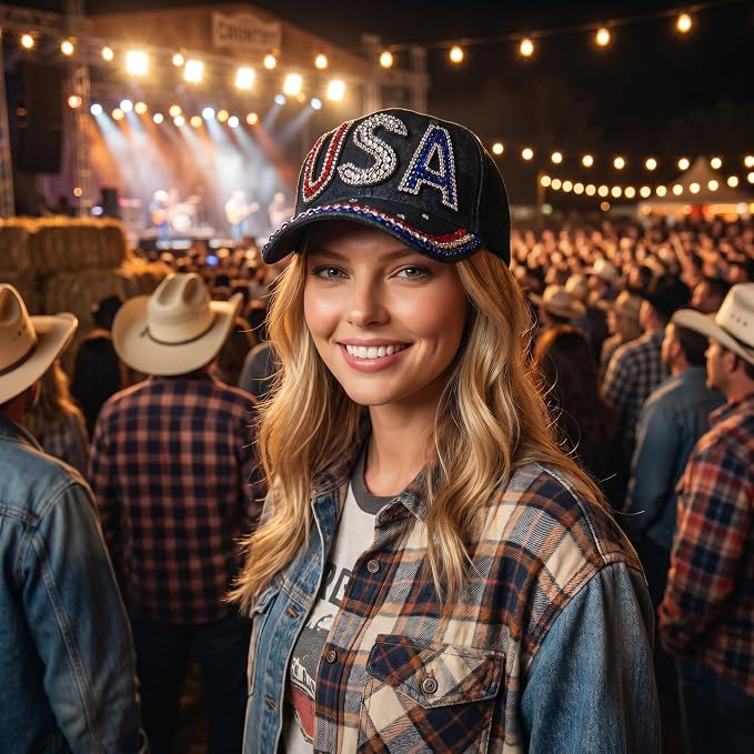 Usa Patriotic Hat (Black)