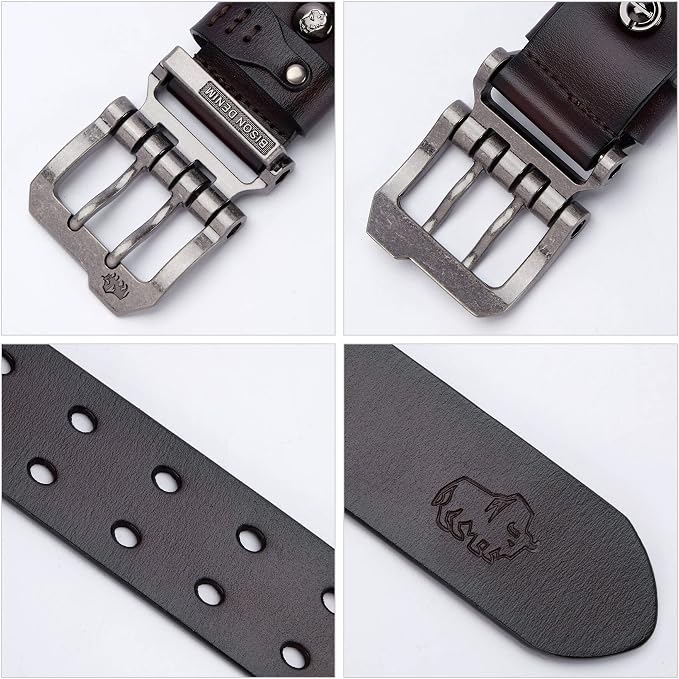 W-silver Buckle+coffee Belt